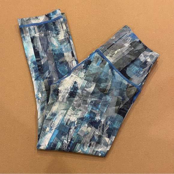 Lululemon Wunder Under Crop Hi-Rise 21” Sun Dazed Multi Blue Size 4 - Picture 1 of 10